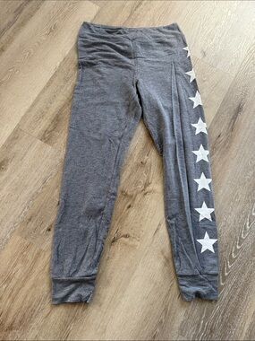 Express Gray Jogger Pants with White Star Side Stripe